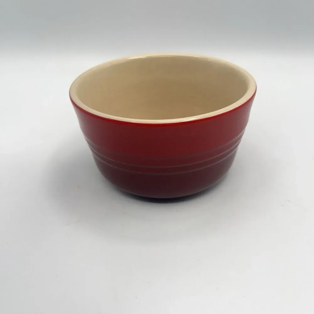 LE CREUSET Red Ramekin Stoneware Custard Cup French Kitchenware